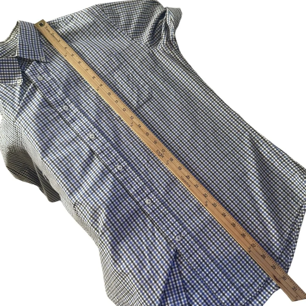 Southern Tide Men's Button Up Plaid Shirt Striped‎ Long Sleeve Pocket Size M